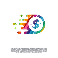 Abstract Colorful Fast Dollar logo vector, Fast Finance logo designs template