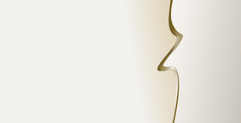 composition of empty space with soft colors and abstract geometric curved lines in golden brown as background inspiration