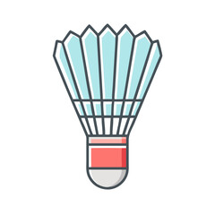 A colorful badminton shuttlecock isolated on a white background, ready to fly