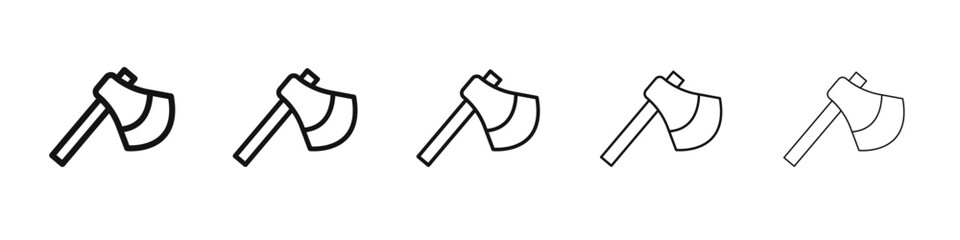Axe icon flat illustration set logo