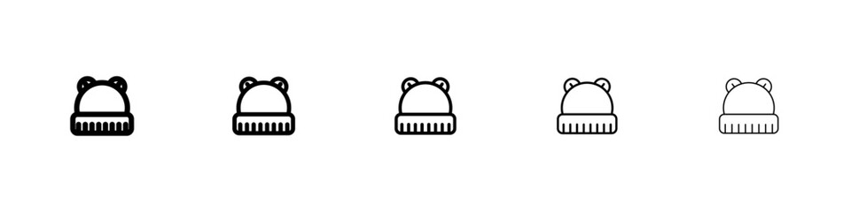 Baby hat icon flat illustration set logo