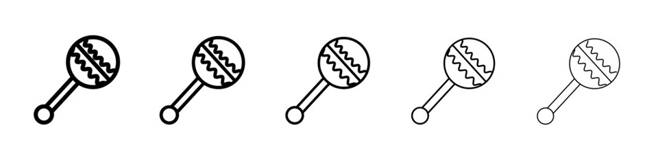 Baby rattle icon flat illustration set logo