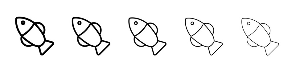 bat ray fish icon flat illustration set logo