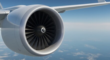 Airplane Turbine Closeup &ndash; Symbol of American Air Travel and Engineering