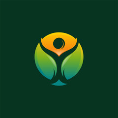Modern Iconic Healthy People Logo designs vector, Nature People logo template