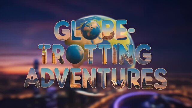 Animated Globe-Trotting Adventures Title Sequence with City Landmarks