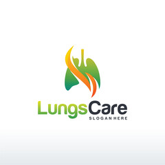 Lungs Health logo template, Lung care with swoosh logo designs vector
