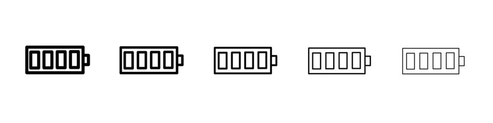 Battery icon flat illustration set logo