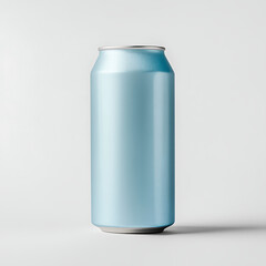 A blue soda can with intricate condensation droplets, providing a cool and refreshing visual for beverage promotions mockup