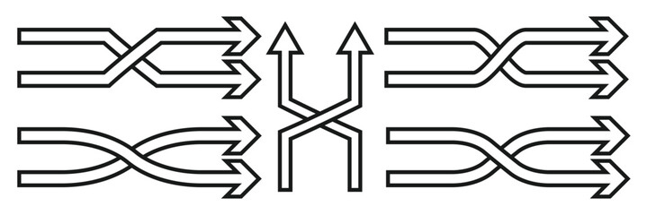 Shuffle icon comparison vector graphic Vector