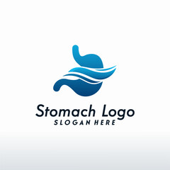 Modern Stomach logo designs vector with swoosh, Health Stomach logo template