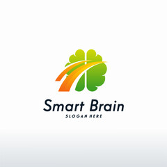 Fototapeta premium Modern Smart Brain logo designs vector, Health Brain logo template, brainstorm symbol