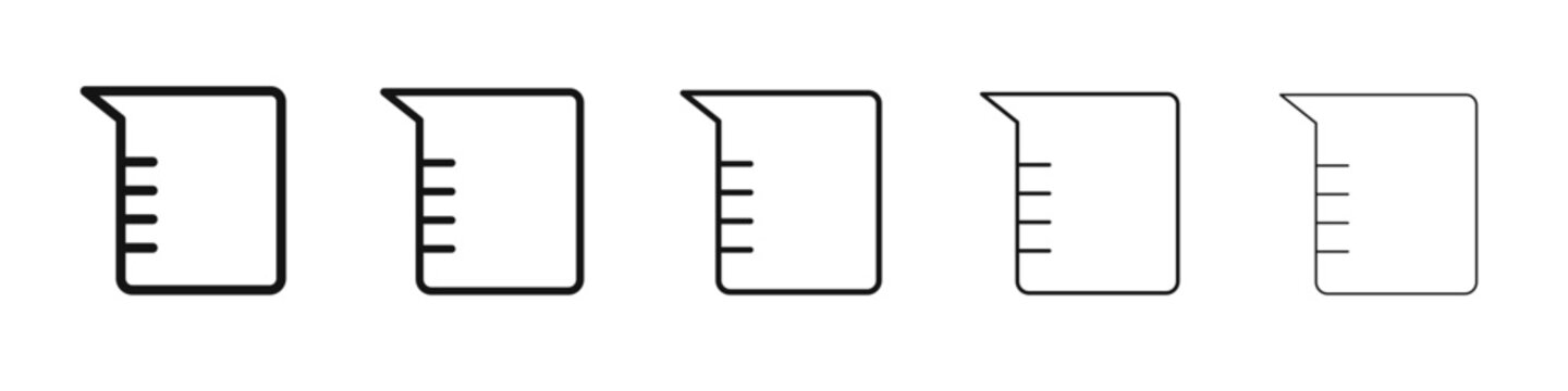 Beaker icon flat illustration set logo