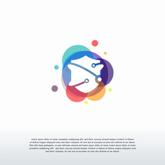 Colorful Shield logo designs concept vector, Abstract Shield logo template