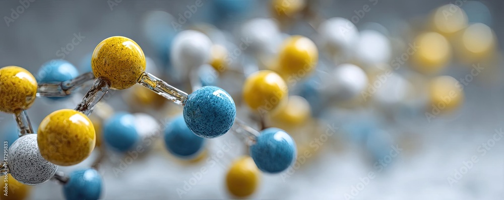 Aufkleber neurotransmitter imbalance affects dopamine pathway concept. close-up of colorful molecular structur