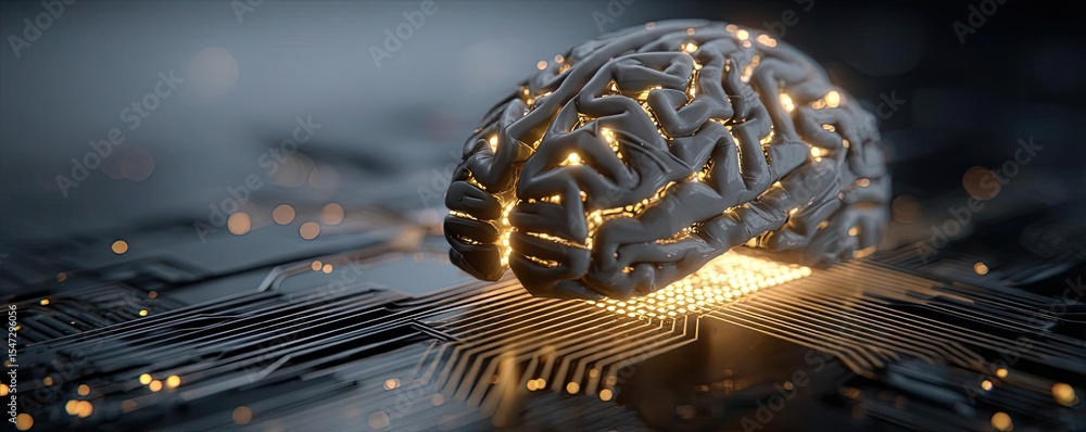 Poster neurotransmitter imbalance affects dopamine pathway concept. a futuristic brain design integrated wi