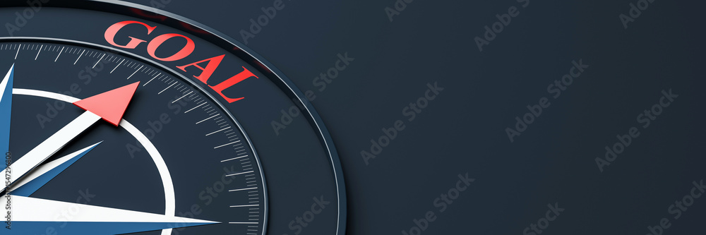 Poster Compass with red arrow pointing to the word 