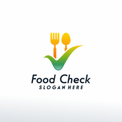 Food Check logo designs concept vector, Restaurant check logo template, Logo symbol icon