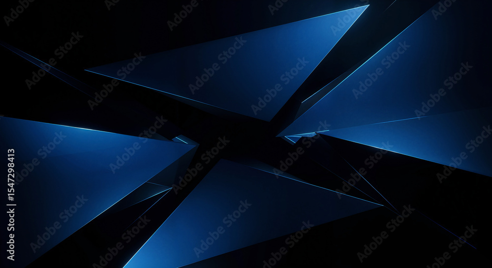 Poster abstract background with geometric shapes on dark background . generative ai