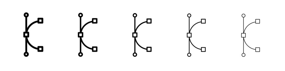 Bezier curve icon flat illustration set logo