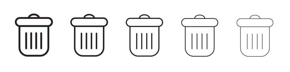 Bin icon flat illustration set logo