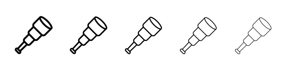 binoculars icon flat illustration set logo