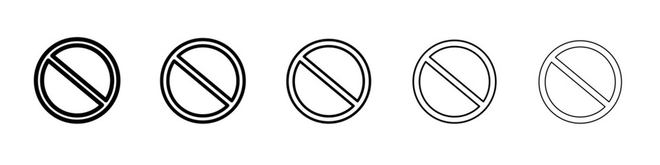 Blocked icon flat illustration set logo