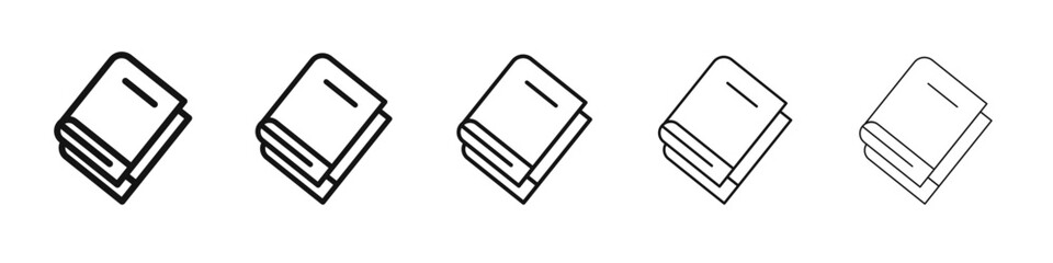 Book icon flat illustration set logo