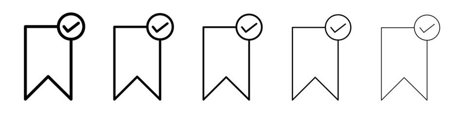 Bookmark icon flat illustration set logo