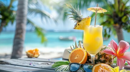 Refreshing Pineapple Cocktail Recipe on Bahama Beach Breeze, Tropical Summer