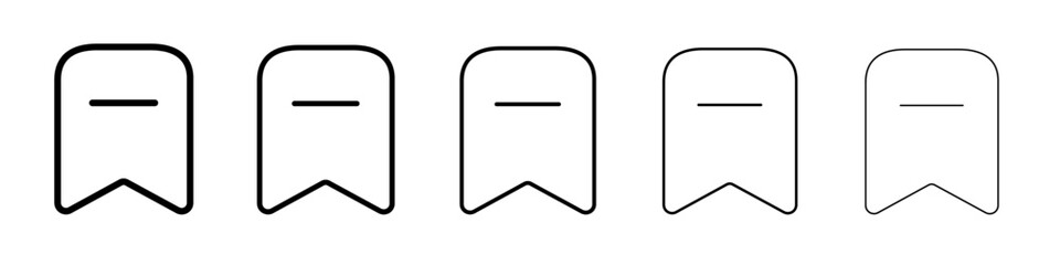 Bookmark icon flat illustration set logo