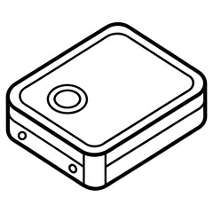 Simple outline icon of an external hard drive on a clean white background