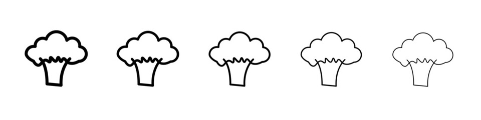 broccoli icon flat illustration set logo