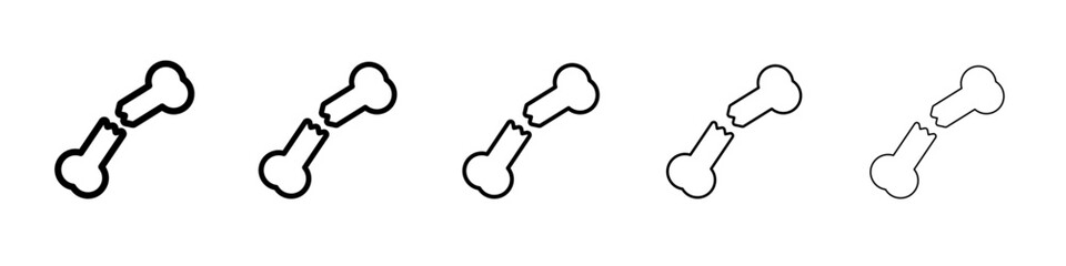 broken bone icon flat illustration set logo