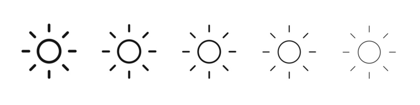 Brightness icon flat illustration set logo