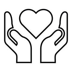 Charity line icon design. Charity thin black outline symbol vector illustration. editable stroke icon on transparent background.