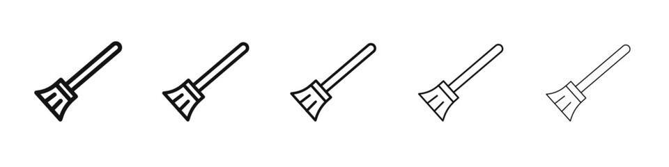 Broom icon flat illustration set logo