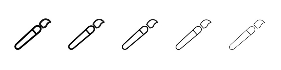 Brush icon flat illustration set logo