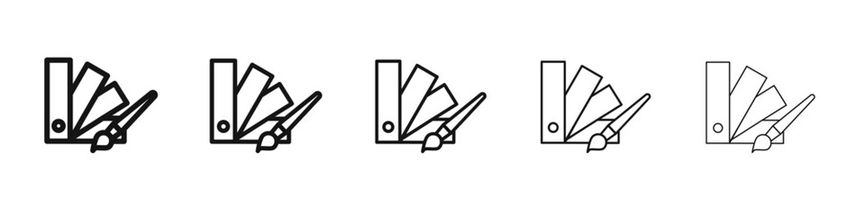 Brush and Palette icon flat illustration set logo