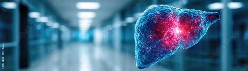 Poster gallbladder issue from blockage and infection concept. 3d illustration of a healthy human liver in a