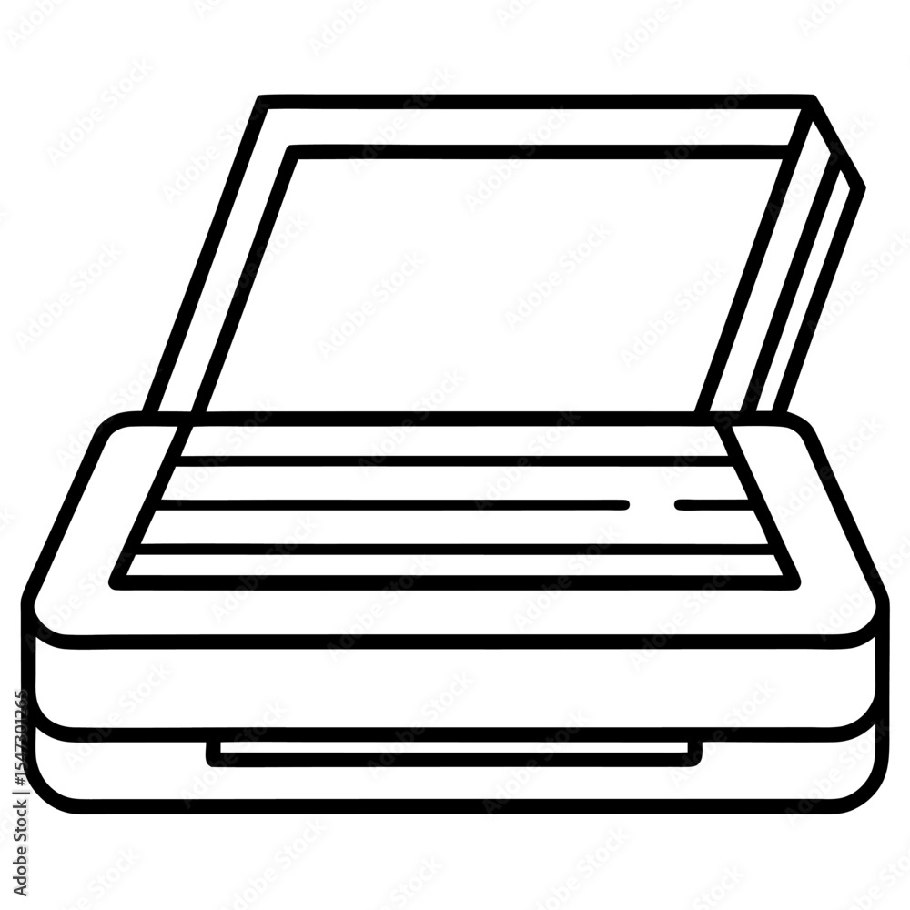 Aufkleber Modern in line scanner illustration for document processing and data capture