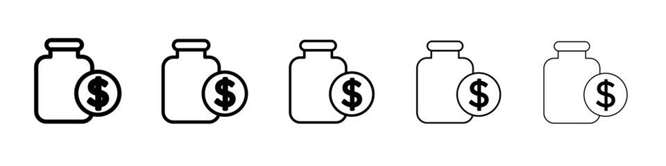 Business Remedy icon flat illustration set logo