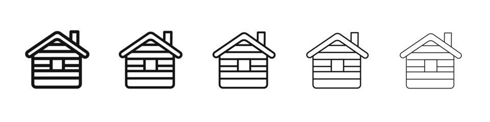 Cabin icon flat illustration set logo