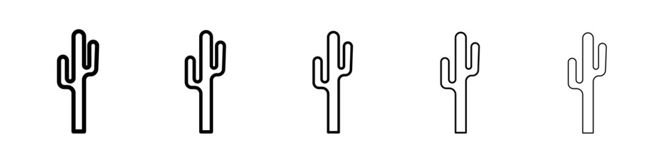 Fototapeta premium Cactus icon flat illustration set logo