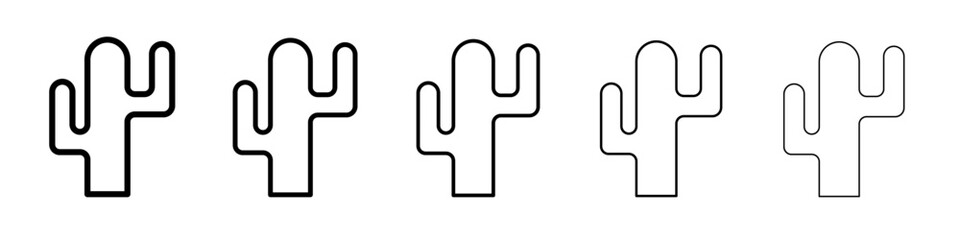 Obraz premium Cactus icon flat illustration set logo