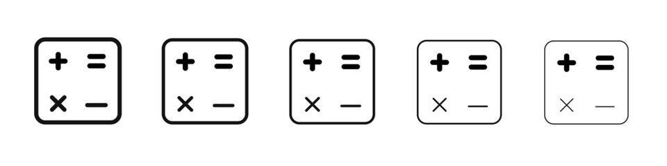 Obraz premium Calculator icon flat illustration set logo