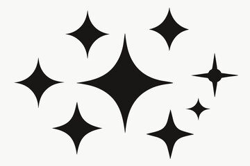 Set of Unique Black Starburst Patterns and Shapes Vector Art