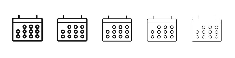 Calendar icon flat illustration set logo