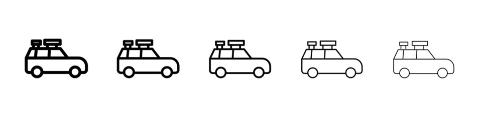 camping car icon flat illustration set logo