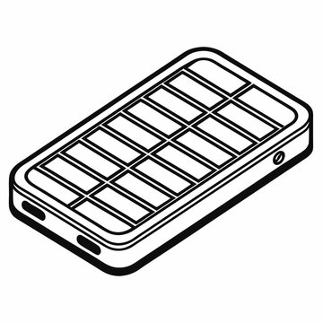 black and white solar panel device clip art preview
